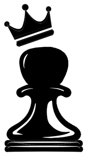 The Unfit For Duty insignia: a chess pawn wearing a crown.