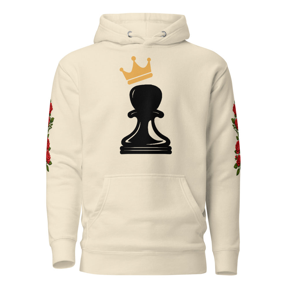 Crowned Pawn Rose Vines · Bone hoodie